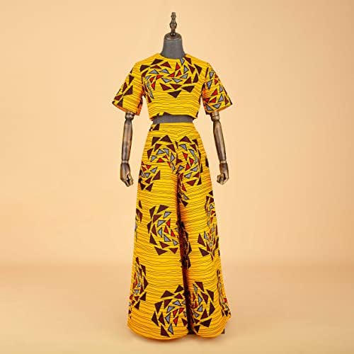Eşofman takımı Kadınlar için Afrika Baskı Üstleri ve Ankara Pantolon Artı Boyutu Dashiki Giyim Eşofman Kıyafetler Balmumu Pamuk