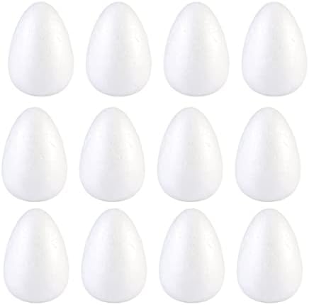 jojofuny Doğuş Zanaat 12 adet Paskalya Köpük Yumurta Beyaz Yumurta Şekli Polistiren Pürüzsüz Yumurta DIY Boyama Zanaat Yapma Yumurta