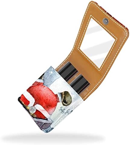 Noel Baba Tırmanma Baca Mini Kozmetik Çantaları Ruj Tüpleri için Deri Ruj Kılıfı Tutucu