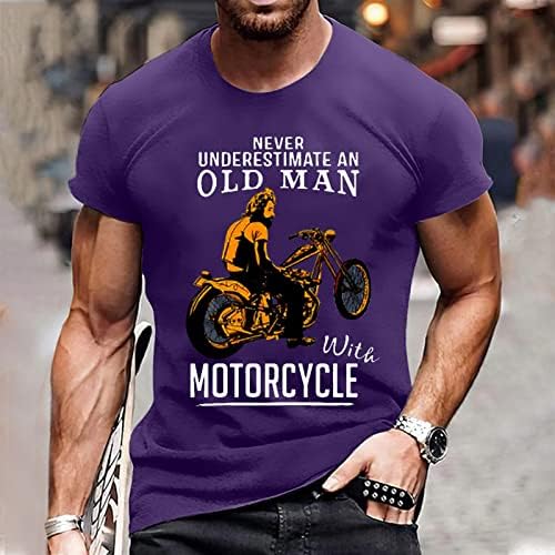Gömlek Erkekler için Asla Underestimate Yaşlı bir Adam Grafik İlham T Shirt Yuvarlak Boyun Kısa Kollu Üstleri