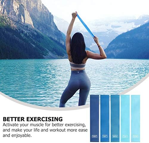 Toffıcu 5 adet Spor Çekme Bantları Yoga Direnç Bantları Kaymaz Streç Bantları Elastik Egzersiz Kayışı Çekme Kayışları Gluteal Kaldırma,