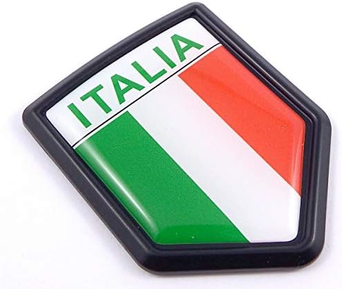 Italia İtalyan Bayrağı Siyah Kalkan Araba Bisiklet Çıkartması Crest Amblem İtalya 3D Sticker