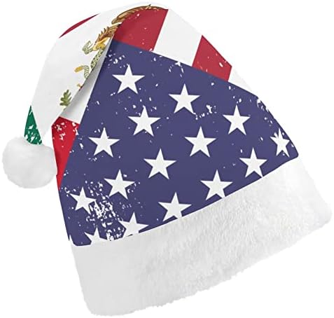 Vintage ABD Meksika Bayrağı Peluş Noel Şapka Yaramaz ve Güzel noel baba şapkaları Peluş Ağız ve Konfor Astar noel dekorasyonları