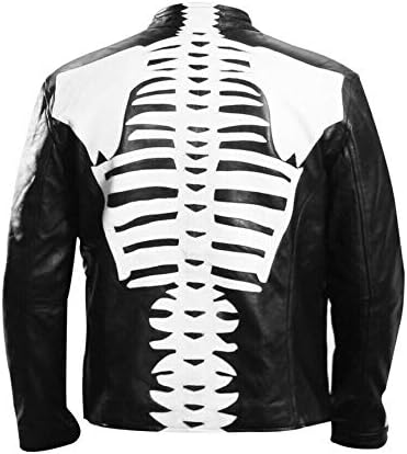 İskelet Kemikleri Ceket-Cadılar Bayramı Cosplay Kroki Soymak Zombi Siyah Kafatası Biker Deri Ceket
