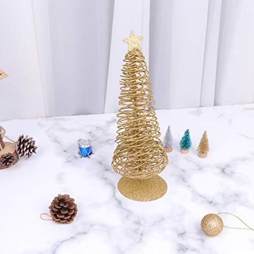 Masa Üstü Noel Ağacı Mini Demir Noel Ağacı Yıldız Topper ile Glitter Noel Ağacı Süsleri Noel Masa Dekorasyonu Noel Tatili Parti Malzemeleri