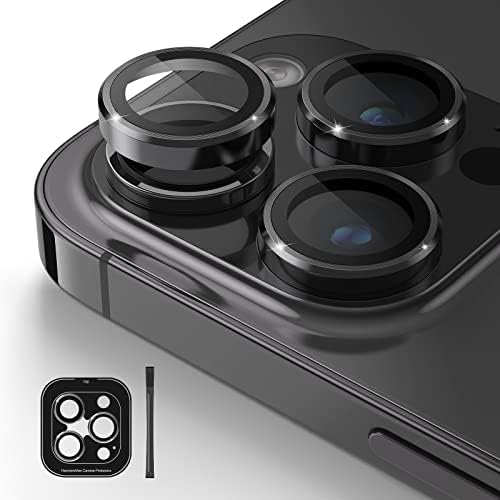 POROLIR [1 Set] iPhone 14 Pro/iPhone 14 Pro Max için Uyumlu Kamera Lens Koruyucu Alüminyum Alaşım Artı 9H Temperli Cam Ekran Kılıfı