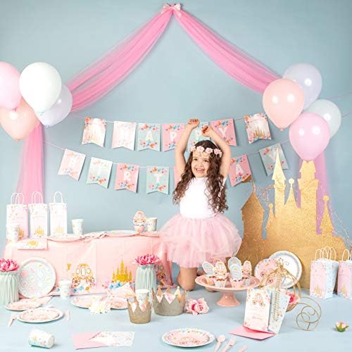 Prenses Parti Süslemeleri ve Doğum Günü Malzemeleri | 16 Misafir), Set İçerir Tül, Afiş, Balonlar, Masa Örtüsü, Tabak ve Sofra Takımı