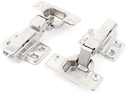 X-DREE Ev Dolap Dolap Kapı Kendinden Kapanış Gizli Metal Menteşe Gümüş Ton 2 Adet(Inicio Armario Gabinete Puerta Automático Cierre