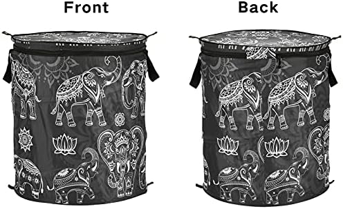Filler Siyah Beyaz Pop Up çamaşır sepeti kapaklı Katlanabilir Depolama Sepeti Katlanabilir çamaşır torbası Yurt Odası için Daire Otel