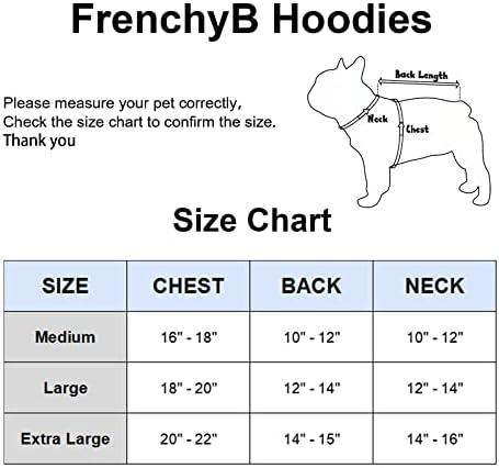 FrenchyB Fransız Bulldog Hoodie Şık Köpek Sıcak Hoodie / Moda Kıyafet Fransız Bulldog Küçük Orta Büyük (Orta, Beyaz)