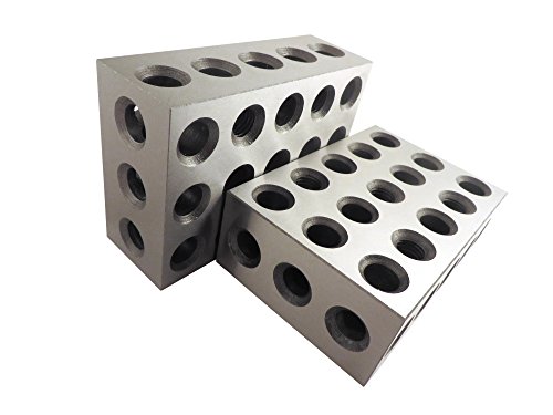 2-4-6 Blokları Eşleşti Çifti (2 Her), Sertleştirilmiş Çelik RC 55-62, 23 Delik (2x4x6 İnç) 246 Hassas Zemin Makinist Kurmak Blokları