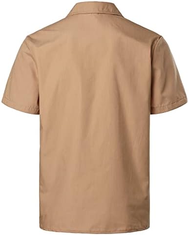 2023 Yeni Erkek İlkbahar ve Yaz Moda ve Eğlence Dongfeng Çok Cep Düğmesi yakalı tişört kısa kollu Gömlek