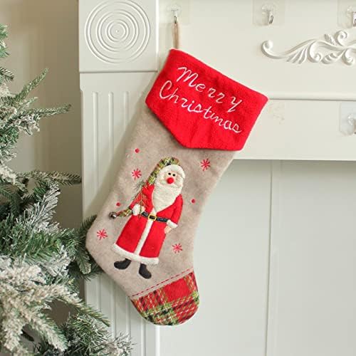 Noel Dekorasyonu 2022 Şeker Hediye Çorapları Kişiselleştirilmiş Şömine Çorabı Noel Ev Dekorasyonu ve Çocuklar için Parti Aksesuarı