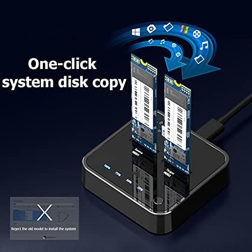 ZLXDP USB 3.1 Tip C M. 2 Çift Bay harici sabit disk Yerleştirme İstasyonu Çevrimdışı Klon M2 SSD Destekler 2TB HDD Tutucu (Renk : K3016P)