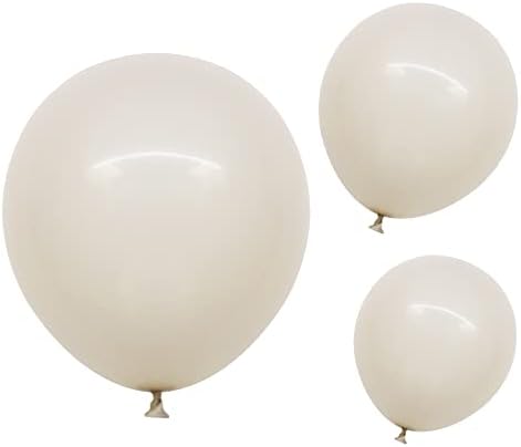CYMYLAR 50 adet 18 İnç 12 İnç 10 İnç Çeşitli Boyutları Beyaz kum balonlar kiti Krem Beyaz Mat Lateks Balonlar Bebek Gelin Duş Parti