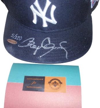 Üst Güverte Kimliği Doğrulanmış Roger Clemens İmzası 1999 Yankees Dünya Serisi Şapka 5/120