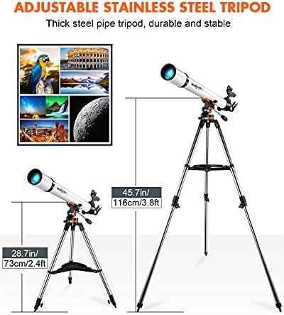 BOBLOV Astronomik Teleskop için Yetişkin / Çocuklar, 210X Büyütme,700mm Odak Uzunluğu, 70mm Diyafram Cam Kaplama Astronomik Refrakter