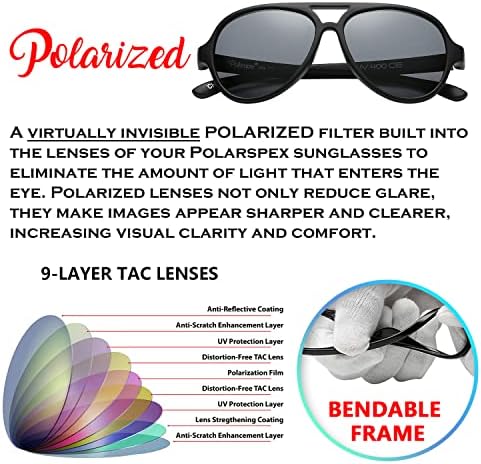 PolarSpex Çocuk Güneş Gözlüğü-Bükülebilir ve Polarize Havacı Güneş Gözlüğü-BPA İçermez-3-7 Yaş Arası