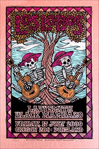 Los Lobos Posteri Ladysmith Siyah Mambazo İmzalı Serigrafi Gary Houston