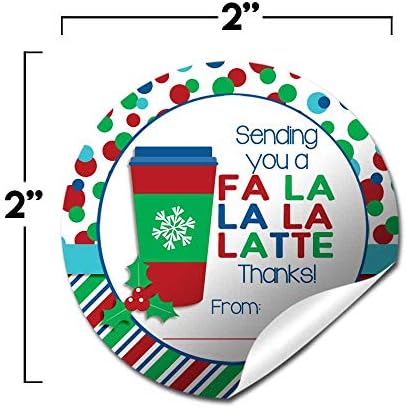 FA La La La Latte Noel Kahve Tatil Teşekkür Ederim Etiket Etiketleri Erkekler için, 40 2 Parti Daire Çıkartmalar AmandaCreation, Parti