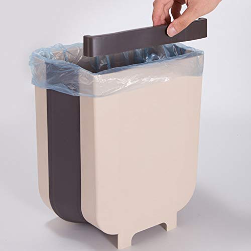ZHAOLEI 9L Katlanır çöp kutusu Mutfak Dolabı Kapı Asılı çöp tenekesi Duvara Monte Çöp Kutusu Banyo Tuvalet Çöp Depolama (Renk : D)