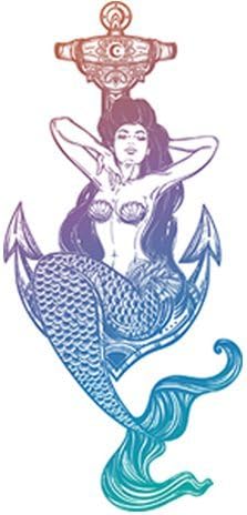 EW Tasarımlar Seksi Vintage Pin Up Mermaid Karikatür Pastel Ombre Vinil Çıkartması TAMPON çıkartması (4 Uzun Boylu)