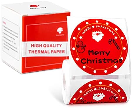 Phomemo Noel Daire Etiket M110/M110S/M120/M200/M220 Etiket Makinesi Net Baskı, İyi Yapıştırıcı, 50 x 50 mm, 1,96 x 1,96, Kırmızı