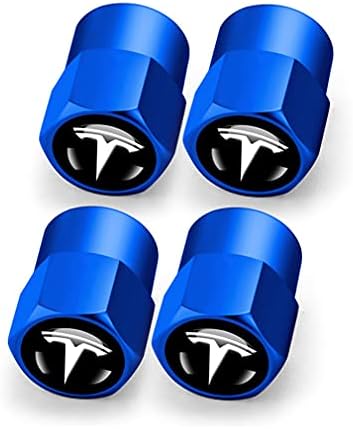 Hisport Hex 016 Mavi 4 adet Evrensel Araba lastik supap gövdesi Kapaklar Hava Kapağı Fit Tesla Aksesuarları