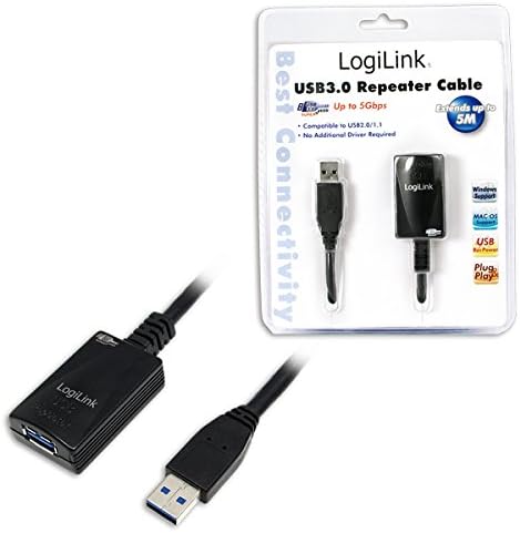 Logilink 5m USB 3.0 Tekrarlayıcı Kablosu-Siyah