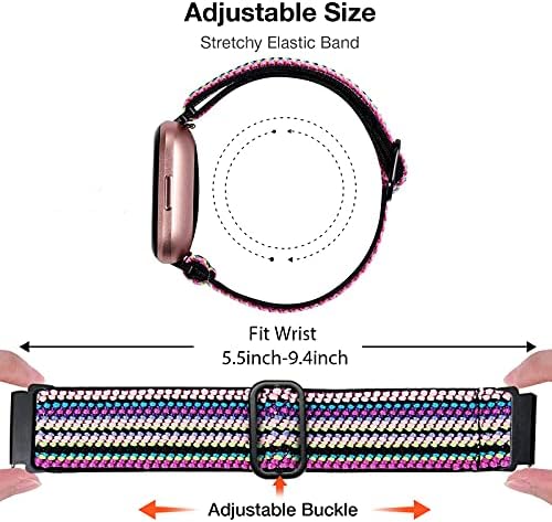 BOTNUW 4 Paket elastik Bantlar Fitbit Versa ile uyumlu 2 / Versa / Versa SE / Versa Lite Bileklikler Spor akıllı saat, Kadınlar Erkekler
