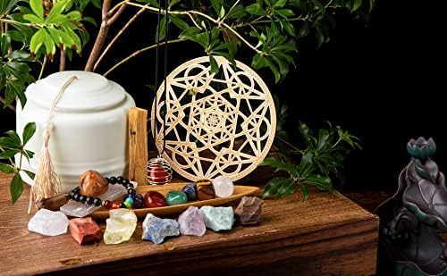 Şifa Kristalleri Seti, Çakra Kristalleri Kiti Dahil 7 Ham ve Eskitme Çakra Taşları, Kristal Ağacı Meditasyon, Yoga Reiki Şifa