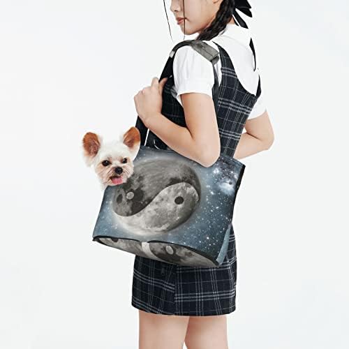 Yumuşak Taraflı Seyahat Pet Taşıyıcı Tote El Çantası Ay-Yin-Yang-Galaxy Taşınabilir Küçük Köpek / Kedi Taşıyıcı Çanta