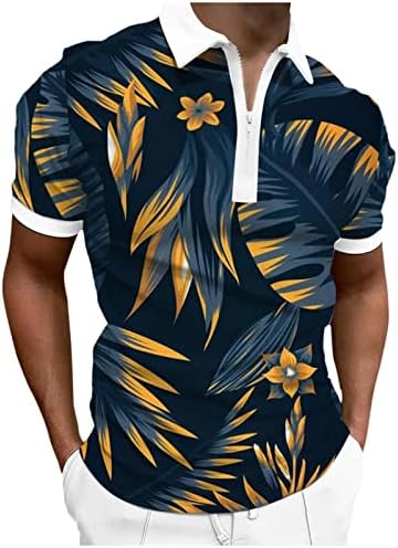 Bmısegm Yaz Yüzmek Gömlek Erkekler ıçin Erkek 3D Dijital Baskı Yaka Fermuar Kısa Kollu Gömlek Casual Moda Erkekler Tees ve