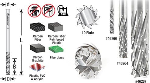Amana Aracı - 46264 Katı Karbür CNC Spiral Karbon Grafit ve Karbon Fiber Panel Kesme 1