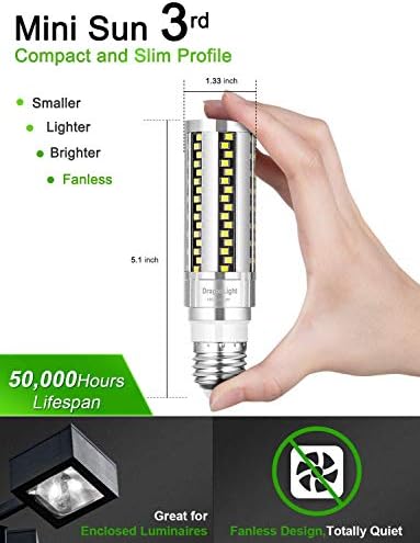 DragonLight 20 W Mısır LED ampuller Fansız(200 Watt Eşdeğer) E26 Mogul Bankası LED Lamba 6000 K 2,400 Lümen, 2 paketi