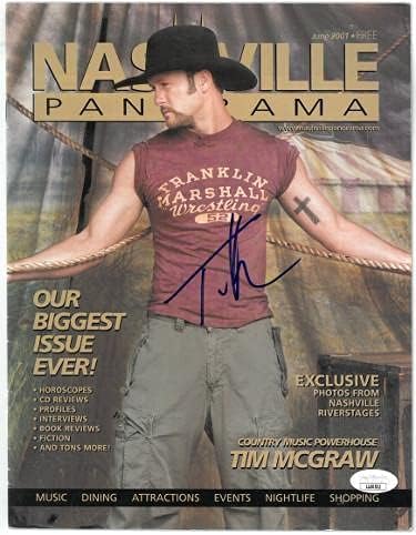 Tim McGraw Haziran 2001'de imzalandı Nashville Panorama Dergisi- LL60502 (Country Müzik) - JSA Sertifikalı-Müzik Dergileri