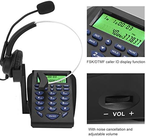 Kulaklıklı Çağrı Merkezi Telefonu, Gürültü Önleyici ve Gelen Çağrı Ekranlı Çok İşlevli Kablolu Telefon, Ev ve Ofis Telefon Seti Sabit