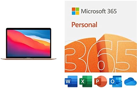 Apple 2020 MacBook Air Dizüstü Bilgisayar M1 Çip, 13 Retina Ekran, 8GB RAM, 256GB SSD Depolama, Altın, Microsoft 365 Ailesi ile / 12