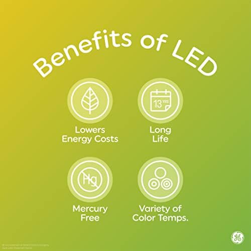 GE Lighting Relax LED ampul, 10 Watt (60 Watt Eşdeğeri) Yumuşak Beyaz HD ışık, Takılabilir GU24 Taban, Kısılabilir (1 Paket)