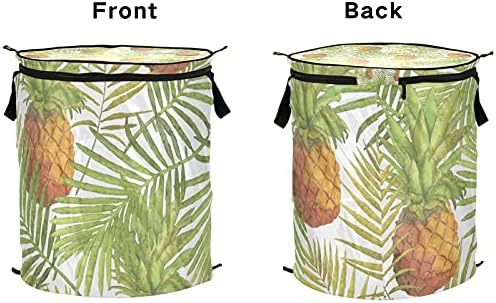 Ananas Pop Up çamaşır sepeti Fermuarlı Kapaklı katlanır çamaşır sepeti Kolları İle Katlanabilir Depolama Sepeti Giysi Organizatör Ev