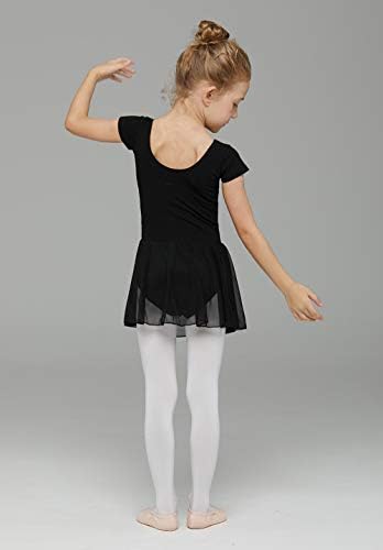 MdnMd Toddler Kız Bale Mayoları Etek Klasik Kısa Kollu Dans Jimnastik Balerin Kıyafet Elbise