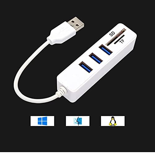 HTKLCZ USB Hub 3.0 Çoklu USB 3.0 Hub USB Splitter Yüksek Hızlı TF USB kart okuyucu Hepsi Bir Arada pc bilgisayar Aksesuarları (Renk: