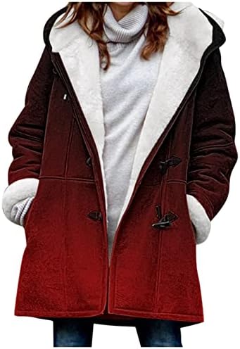 Rahat Düğmeler Ceketler Kadınlar için Bulanık Batik Baskılı Katı Polar Kapşonlu Degrade Artı Boyutu Bayan Ceket Gevşek kadın Ceket