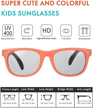 Esnek Çocuk güneş gözlüğü Polarize Kırılmaz Toddler Güneş Gözlüğü Bebek Erkek ve Kız için Şık 100 % UVA / UVB Koruma Kılıf ile, Yaş