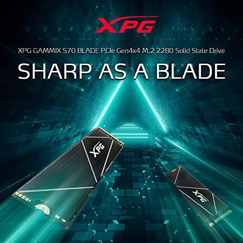 XPG 2 TB GAMMIX S70 Blade-Playstation 5, PCIe Gen4 M. 2 2280 Dahili Oyun ssd'si ile 7.400 MB / s'ye kadar çalışır (AGAMMIXS70B-2T-CS)