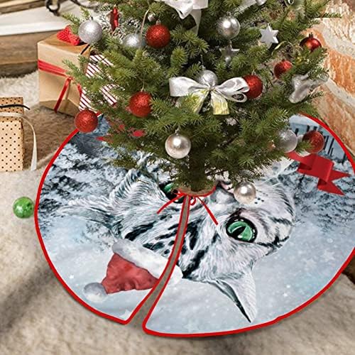 Noel Ağacı Etek Kedi Noel Şapka Sevgili Noel Baba, Yaramaz Çiftlik Evi Noel Ağacı Mat Sevimli Giyen Şapka Noel Ağacı Etekler Yeni Yıl