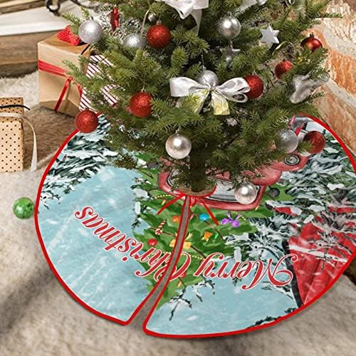 Noel Ağacı Etek Merry Christmas Noel Ağacı Taban Kapağı Noel Noel Ağacı ile Kamyonette Köpek Rustik Noel Ağacı Tatil Süslemeleri için