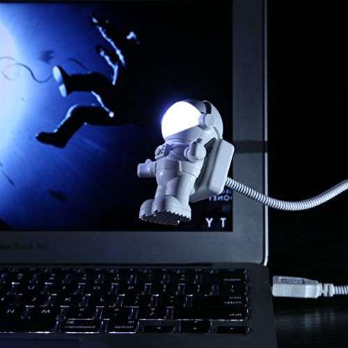 Uonlytech USB LED okuma ışık lambası, serin Spaceman astronot LED USB gece lambası göz koruması LED dizüstü lamba On/Off anahtarı için