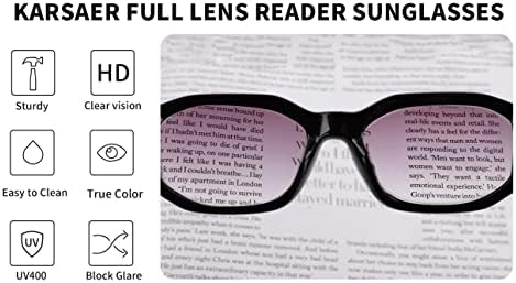 Karsaer Görüş Düzensiz Dikdörtgen Okuma Güneş Gözlüğü Kadınlar için Moda Tam Okuyucu Gözlük Jant Kalın Tonları 1.0 ila 2.5