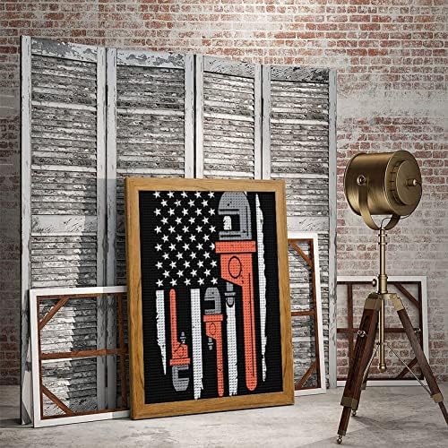 Komik Mekanik Araba Amerikan Bayrağı 5D DIY Matkap Elmas Boyama Kitleri Kristal Nakış duvara asılan tabo Ev Yatak Odası Dekorasyon